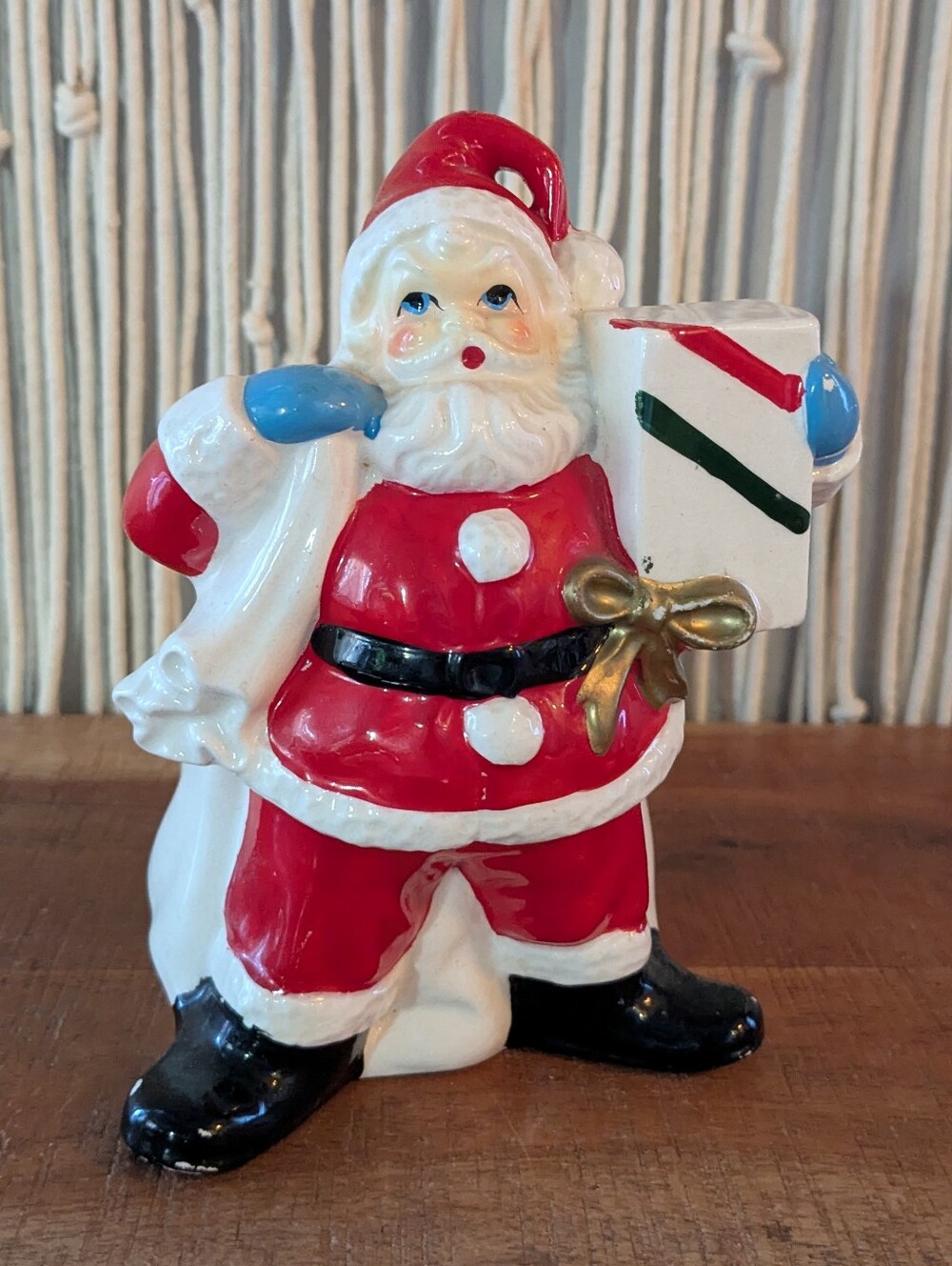 Vintage Mid-Century Japanese Ceramic Santa Claus Planter / Vase